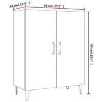 Dressoir 70x34x90 cm bewerkt hout grijs sonoma eikenkleurig - thumbnail