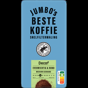 Jumbo's Beste Koffie Snelfiltermaling Decaf 250 g Jumbo's Beste Koffie Snelfiltermaling Decaf 250 g