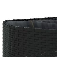 5-delige Loungeset met kussens poly rattan zwart - thumbnail
