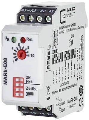 Metz Connect 11065727 MARk-E08 Tijdrelais Multifunctioneel 24 V/AC, 24 V/DC 1 stuk(s) 1x wisselcontact Metz Connect 11065727 MARk-E08 Tijdrelais Multifunctioneel 24 V/AC, 24 V/DC 1 stuk(s) 1x wisselcontact
