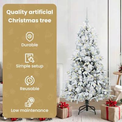 VidaXL Kunstmatige inklapbare kerstboom wit 150 cm pe en pvc