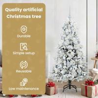 VidaXL Kunstmatige inklapbare kerstboom wit 150 cm pe en pvc - thumbnail