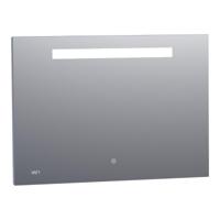 Brauer Quartz Spiegel - Rechthoekig - 100 cm - met Directe LED-Verlichting - Dimbaar - met Touchbediening - met Klok - thumbnail