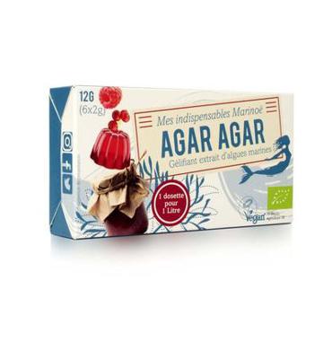 Marinoe Agar agar poeder zakje 2 gr bio (6 st)