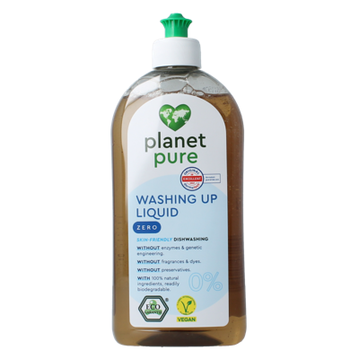 Planet Pure Afwasmiddel 0% zero 500 Milliliter Planet Pure Afwasmiddel 0% zero 500 Milliliter