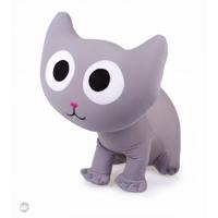 Uatt knuffelkussen Kat junior 19 x 34 cm polyamide grijs - thumbnail