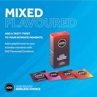 EXS Mixed Flavoured - Condooms In De Smaken Cola, Bubblegum, Aardbei En Chocolade 48 stuks - thumbnail