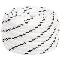 VidaXL Boottouw gevlochten 18 mmx25 m polyester wit - thumbnail