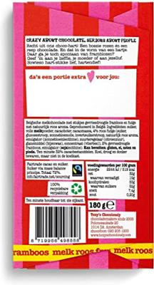 Tony's Chocolonely - Gifting bar: Recht uit m'n chocohart (Melk roos framboos) - 15x 180g