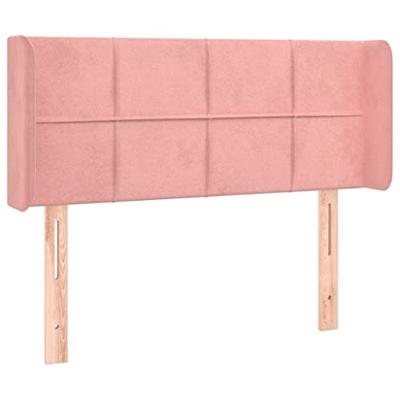 Hoofdbord met randen 93x16x78/88 cm fluweel roze