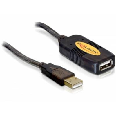 Delock 82308 USB-kabel USB 2.0 USB-A stekker, USB-A bus 5.00 m Zwart