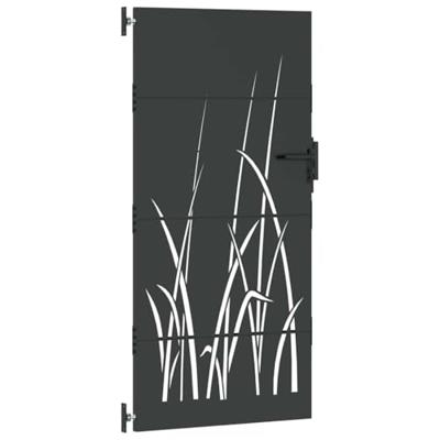 Tuinpoort met slot Zwart 85 x 175 cm Poedergecoat staal