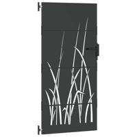 Tuinpoort met slot Zwart 85 x 175 cm Poedergecoat staal - thumbnail