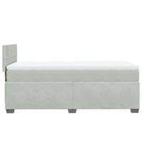 Boxspring met matras fluweel lichtgrijs 100x200 cm - thumbnail