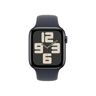Apple Watch SE (2e gen.) GPS + Cellular 44 mm Smartwatch - Kast van middernacht aluminium - Middernacht sportbandje (S/M). Conditie en slaap bijhouden, ongelukdetectie, hartritme monitoren