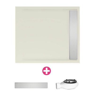 Douchevloer Xenz Easy Tray | 80x80 cm | Incl.Gootcover en Afvoersifon | Acryl | Vierkant | Pergamon glans Douchevloer Xenz Easy Tray | 80x80 cm | Incl.Gootcover en Afvoersifon | Acryl | Vierkant | Pergamon glans