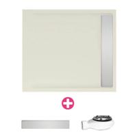 Douchevloer Xenz Easy Tray | 80x80 cm | Incl.Gootcover en Afvoersifon | Acryl | Vierkant | Pergamon glans - thumbnail