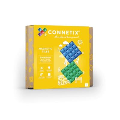 Connetix Base Plate Groen/Blauw 2 stuks