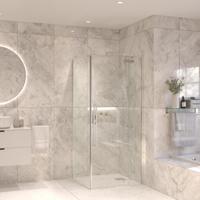 Douchecabine Sanivo Vigo Met Vast Paneel Helder Glas Met Montagesets Chroom - thumbnail