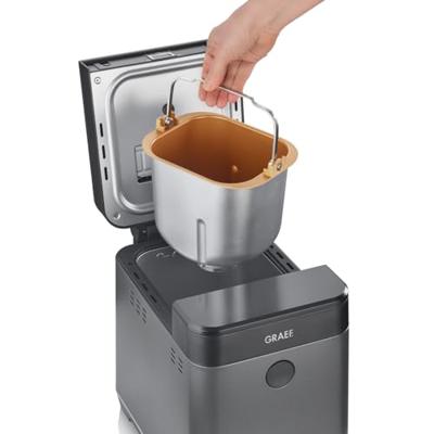 Graef BA806EU Broodbakmachine Anti-aanbaklaag, Timerfunctie 750 g IJzermica (zijdemat), Grijs