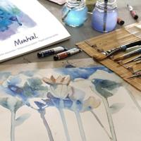 Montval aquarelpapier, wit met fijne korrel 300 g/m², ft 36 x 48 cm, blok met 12 vellen - thumbnail