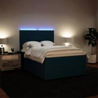 Boxspring met matras fluweel blauw 160x200 cm - thumbnail