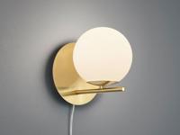 Trio MuurlampPure goud met wit glas - 202000108 - thumbnail