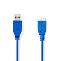 USB 3.0-Kabel | A Male - Micro-B Male | 0,5 m | Blauw - thumbnail