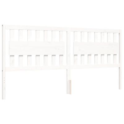 Bedframe met hoofdbord massief hout wit