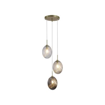 Searchlight 3-lichts hanglampWhirl rond gekleurd glas - 24142-3SB