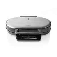 Nedis KAWP110FBK Dubbel Wafelijzer 2x 14 Cm 1200 W Zwart - thumbnail