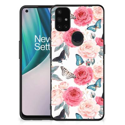 OnePlus Nord N10 5G Bloemen Hoesje Butterfly Roses