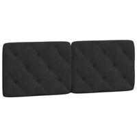 Hoofdbordkussen 140 cm fluweel zwart - thumbnail