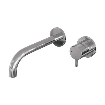 Brauer Chrome Edition Inbouw Wastafelmengkraan met Gebogen Uitloop en Rozetten Model B1 Chroom