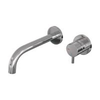 Brauer Chrome Edition Inbouw Wastafelmengkraan met Gebogen Uitloop en Rozetten Model B1 Chroom - thumbnail