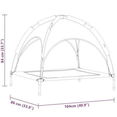 VidaXL Hondenbed marineblauw 104 x 86 x 84,5 cm staal VidaXL Hondenbed marineblauw 104 x 86 x 84,5 cm staal