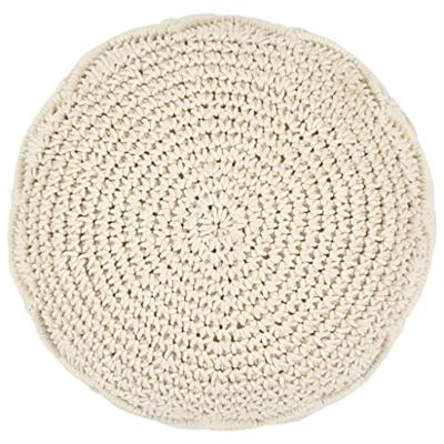 VidaXL Poef macramé handgemaakt 45x30 cm katoen VidaXL Poef macramé handgemaakt 45x30 cm katoen