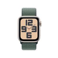 Apple Watch SE (2e gen.) GPS 40 mm Smartwatch - Kast van sterrenlicht aluminium - Blauwgroen geweven sportbandje. Conditie en slaap bijhouden, ongelukdetectie, hartritme monitoren, CO₂-neutraal - thumbnail