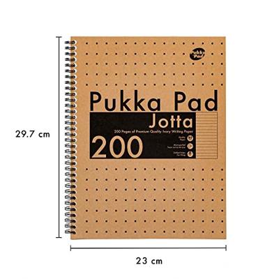 Collegeblok pukka pad jotta a4 lijn 200pag kraft | 3 stuks