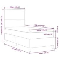 Boxspringbed Lichtgrijs en wit. 90 x 190 cm Katoen Stof - thumbnail