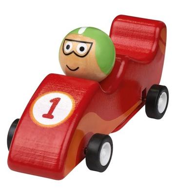 Moses houten racewagen 11,5 cm rood Moses houten racewagen 11,5 cm rood