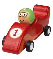 Moses houten racewagen 11,5 cm rood - thumbnail