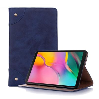 Retro boek stijl horizontale Flip lederen case voor Galaxy tab A 8 (2019) P200/P205 met houder & kaartsleuven & portemonnee (marineblauw)