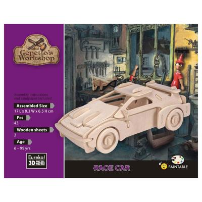 Eureka Gepetto&apos;s workshop houten bouwpakket 3d - raceauto