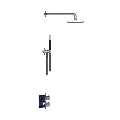 Regendoucheset Hotbath Cobber Thermostatische Inbouwset Chroom - thumbnail