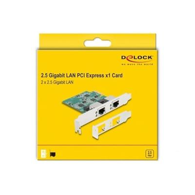 DeLOCK PCI Express x1 Card to 2 x RJ45 2.5 Gigabit LAN RTL8125 netwerkadapter DeLOCK PCI Express x1 Card to 2 x RJ45 2.5 Gigabit LAN RTL8125 netwerkadapter