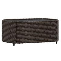 3-delige Loungeset met kussens poly rattan bruin - thumbnail
