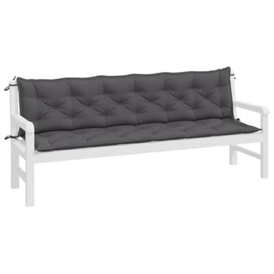 VidaXL Tuinbankkussens 2 st 200x50x7 cm oxford stof antracietkleurig