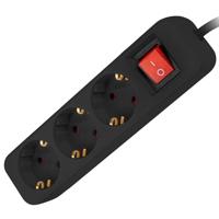 Strip 3 Tomas Schuko Lanberg 2500 W 1,5 m Zwart - thumbnail