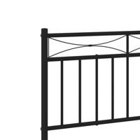 Bedframe met hoofd- en voeteneindemetaal zwart 90x200 cm - thumbnail